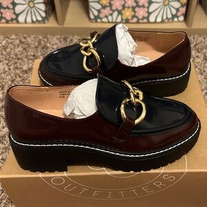 Urban Outfitters wine/navy color block Loafers